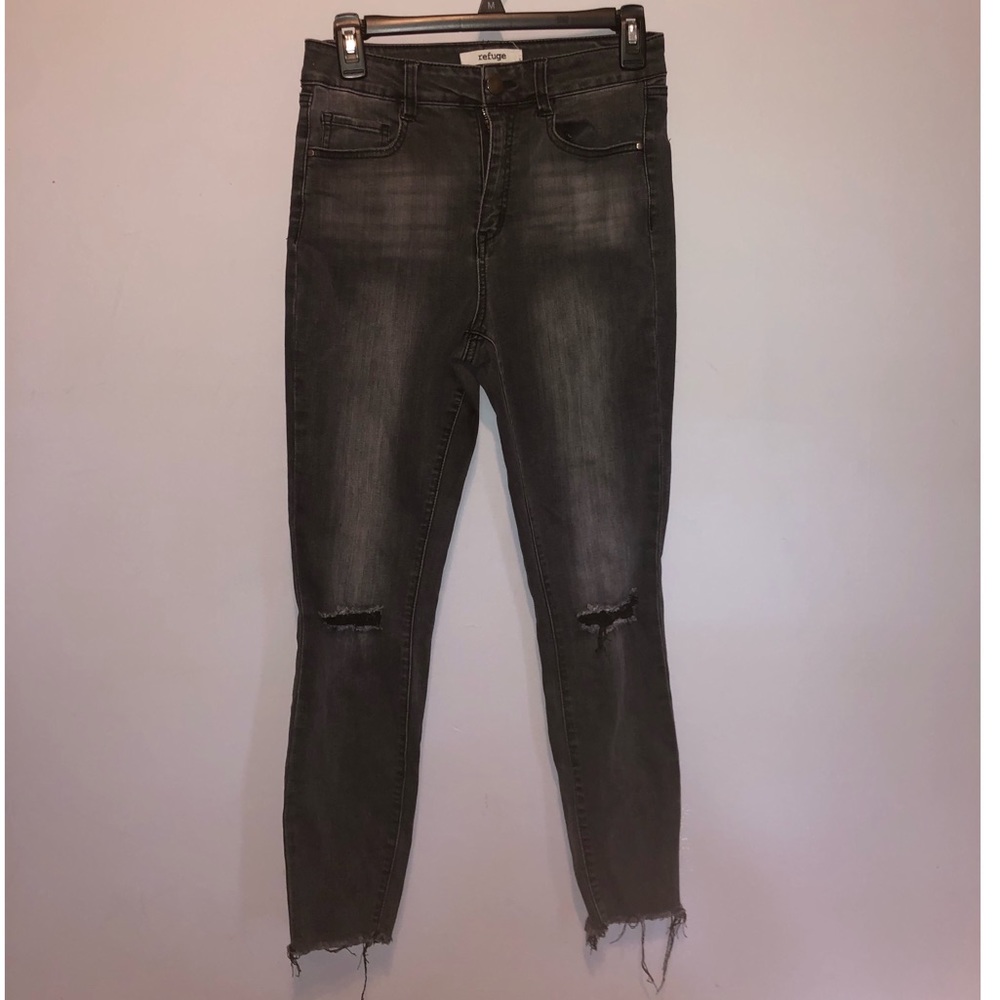 Black Distressed Skinny Jeans